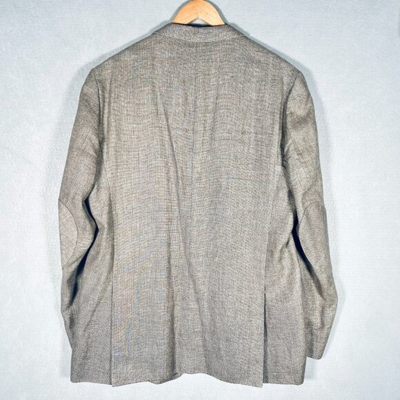 Joseph Abboud Blazer Mens 46 XL Beige Linen Wool Slim Fit Sport Coat Jacket - Picture 11 of 15